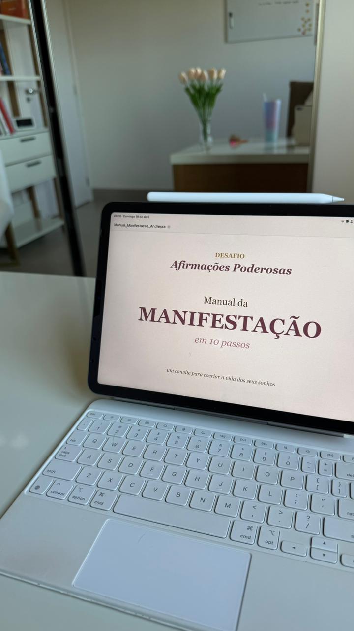 Manual da Manifestação aberto no tablet